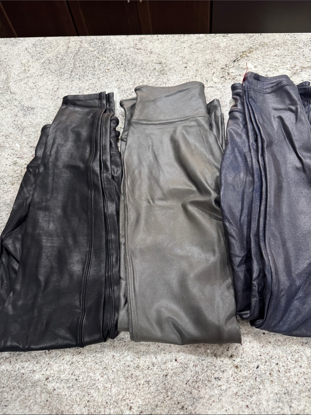 3-Pack SPANX Faux Leather Leggings Bundle - Black, Charcoal, Navy - Picture 5 of 5